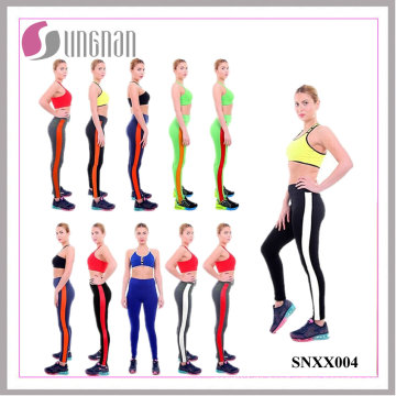 2015 Multicolor gestreiften Hosen Nähen Yoga Fitness Leggings (SNXX004)